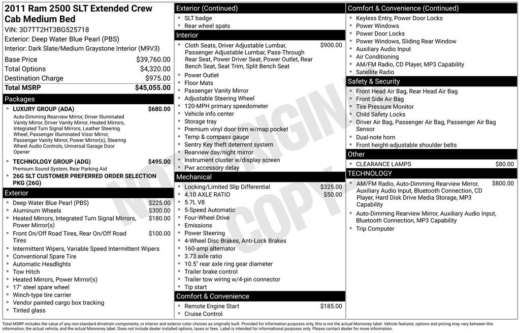 ram ram 2500 pickup 2011 3D7TT2HT3BG525718 image ram ram 2500 pickup 2011 3D7TT2HT3BG525718 image